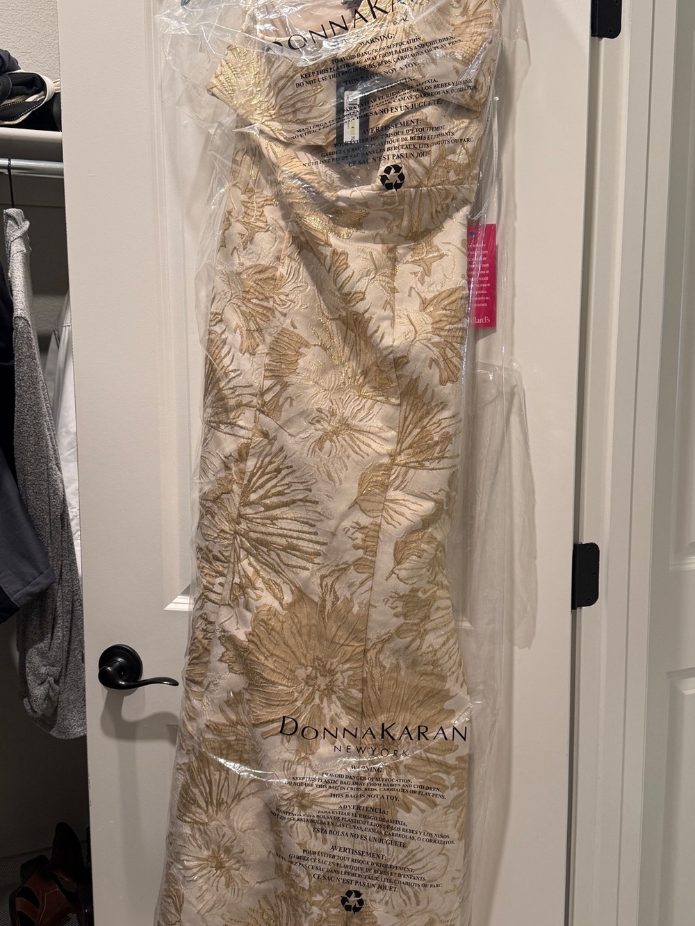 Donna Karan One-Shoulder Gold Multi Floral Gown - Mother of the Bride or Groom - Picture 2 of 5